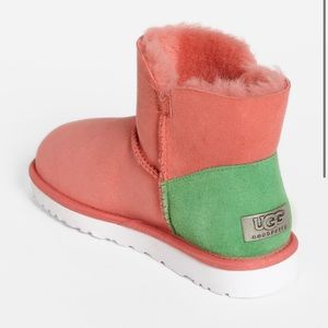 Pink and neon green Mini Bailey Button Ugg